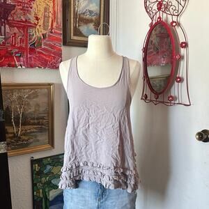 moda international gray purple tank top
